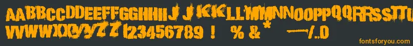 punk kid Font – Orange Fonts on Black Background