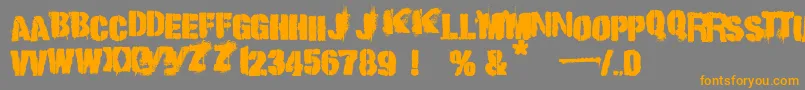 punk kid Font – Orange Fonts on Gray Background