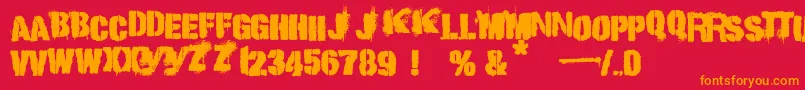 punk kid Font – Orange Fonts on Red Background