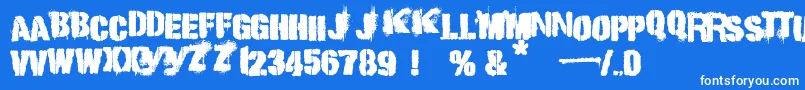 punk kid Font – White Fonts on Blue Background