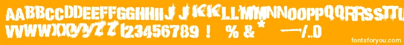 Fonte punk kid – fontes brancas em um fundo laranja