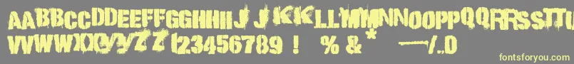 punk kid Font – Yellow Fonts on Gray Background