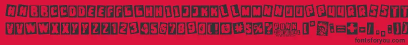 フォントPunk Survival – 赤い背景に黒い文字