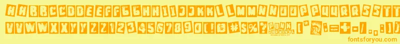 Punk Survival Font – Orange Fonts on Yellow Background