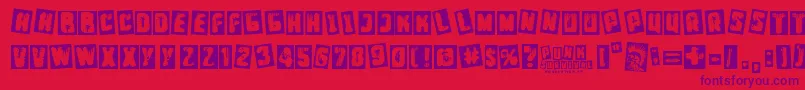 Punk Survival Font – Purple Fonts on Red Background