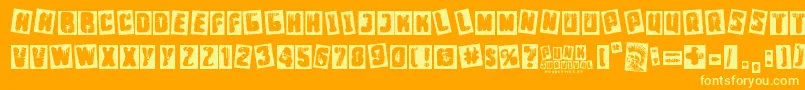 Punk Survival Font – Yellow Fonts on Orange Background