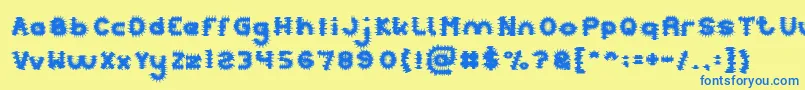 PUNK Font – Blue Fonts on Yellow Background