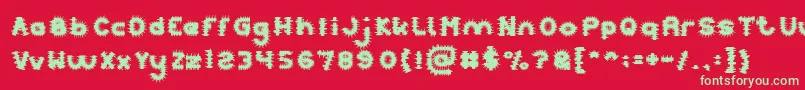 PUNK Font – Green Fonts on Red Background