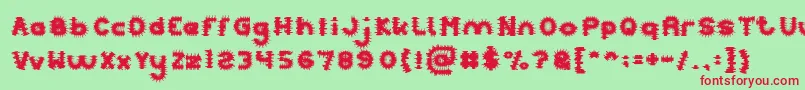 PUNK-Schriftart – Rote Schriften auf grünem Hintergrund