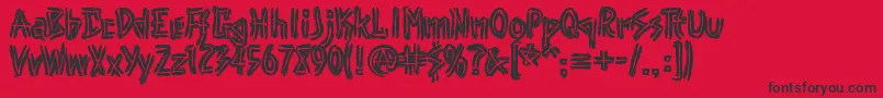 Punk Font – Black Fonts on Red Background