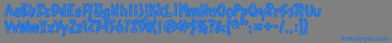 Punk-fontti – siniset fontit harmaalla taustalla