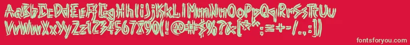 フォントPunk – 赤い背景に緑の文字