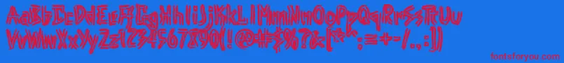 Punk Font – Red Fonts on Blue Background