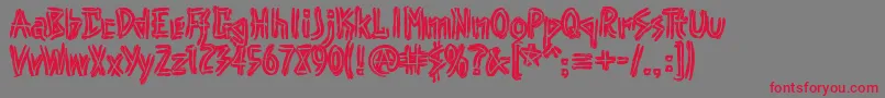 Punk Font – Red Fonts on Gray Background