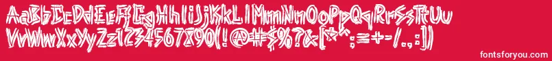 フォントPunk – 赤い背景に白い文字