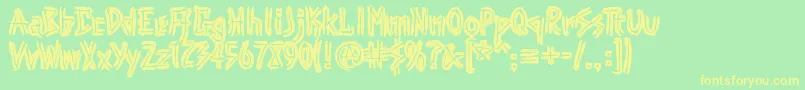 Punk Font – Yellow Fonts on Green Background