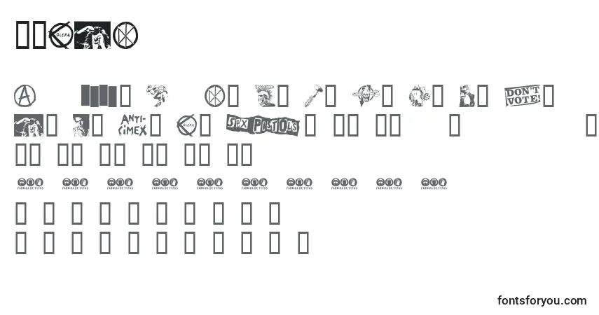 Шрифт PUNKD    (137527) – алфавит, цифры, специальные символы