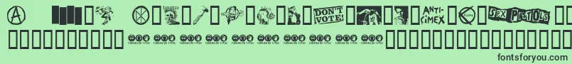 PUNKD    Font – Black Fonts on Green Background