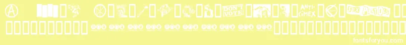 Fonte PUNKD    – fontes brancas em um fundo amarelo