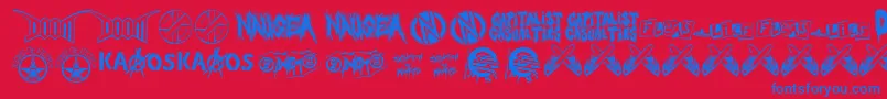 punkrawk fontvir us Font – Blue Fonts on Red Background