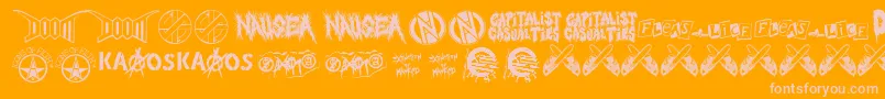 punkrawk fontvir us-Schriftart – Rosa Schriften auf orangefarbenem Hintergrund
