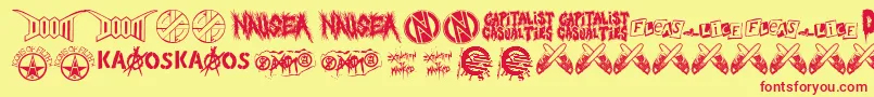 punkrawk fontvir us Font – Red Fonts on Yellow Background