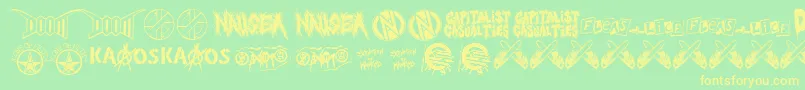 punkrawk fontvir us Font – Yellow Fonts on Green Background