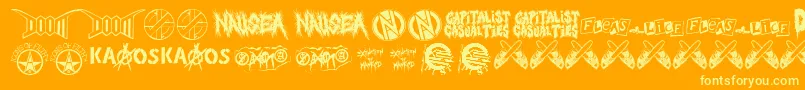 punkrawk fontvir us Font – Yellow Fonts on Orange Background