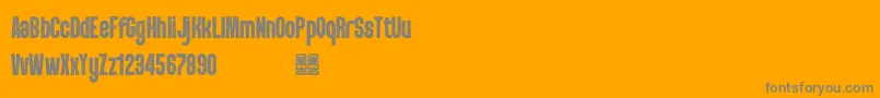 Lisätietoja PunkRocker S Demo-fontista PunkRocker S Demo-fontti – harmaat kirjasimet oranssilla taustalla