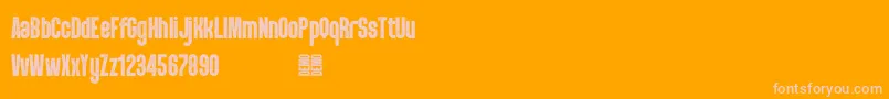 PunkRocker S Demo-Schriftart – Rosa Schriften auf orangefarbenem Hintergrund