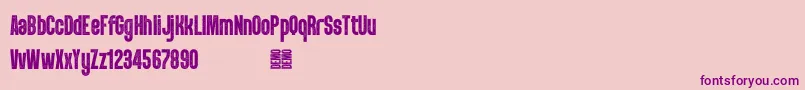 PunkRocker S Demo-Schriftart – Violette Schriften auf rosa Hintergrund