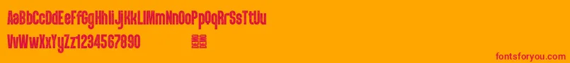 PunkRocker S Demo-Schriftart – Rote Schriften auf orangefarbenem Hintergrund