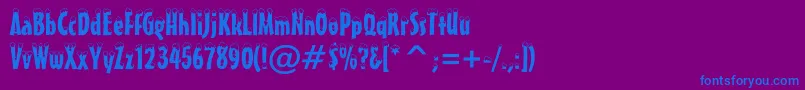 SnowcapBt-Schriftart – Blaue Schriften auf violettem Hintergrund