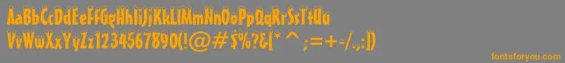 SnowcapBt-Schriftart – Orangefarbene Schriften auf grauem Hintergrund