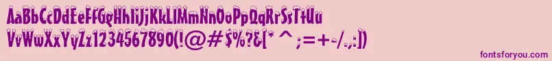 SnowcapBt-Schriftart – Violette Schriften auf rosa Hintergrund