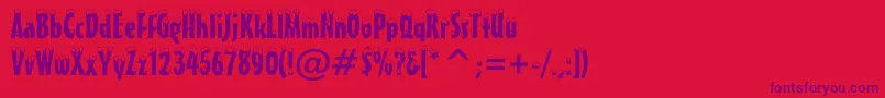 SnowcapBt Font – Purple Fonts on Red Background