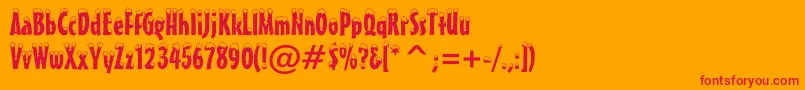 SnowcapBt Font – Red Fonts on Orange Background