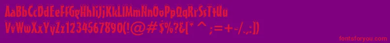 SnowcapBt Font – Red Fonts on Purple Background