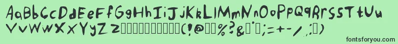 フォントPunkRockHandwriting Regular – 緑の背景に黒い文字