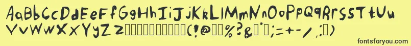 Fonte PunkRockHandwriting Regular – fontes pretas em um fundo amarelo