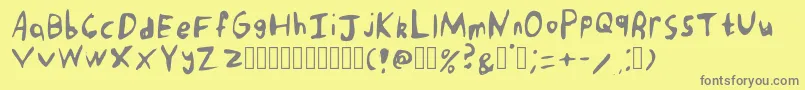 PunkRockHandwriting Regular Font – Gray Fonts on Yellow Background