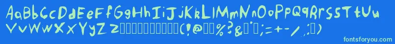 Шрифт PunkRockHandwriting Regular – зелёные шрифты на синем фоне