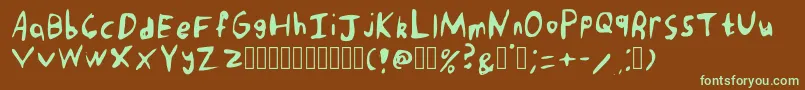 Czcionka PunkRockHandwriting Regular – zielone czcionki na brązowym tle