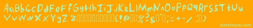 PunkRockHandwriting Regular-Schriftart – Grüne Schriften auf orangefarbenem Hintergrund