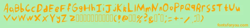 PunkRockHandwriting Regular Font – Orange Fonts on Green Background