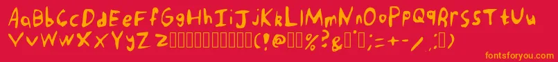 PunkRockHandwriting Regular Font – Orange Fonts on Red Background