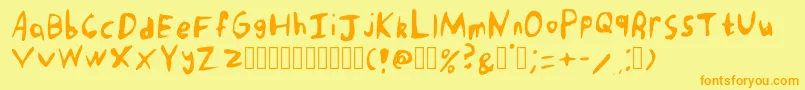 PunkRockHandwriting Regular Font – Orange Fonts on Yellow Background