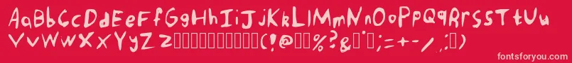 フォントPunkRockHandwriting Regular – 赤い背景にピンクのフォント