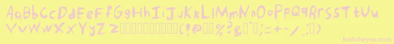 PunkRockHandwriting Regular Font – Pink Fonts on Yellow Background