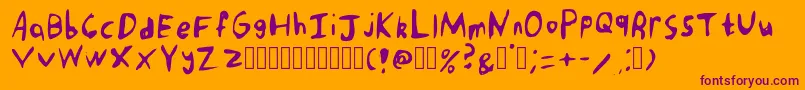 PunkRockHandwriting Regular-Schriftart – Violette Schriften auf orangefarbenem Hintergrund